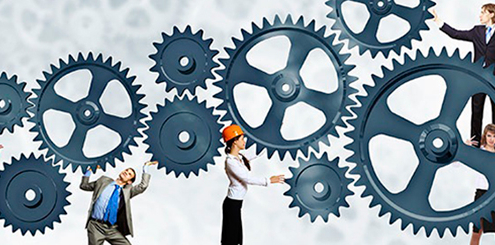 Equipo funcionando como engranajes